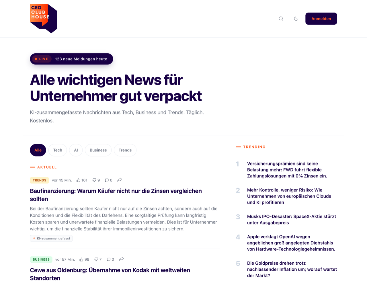 CEO Club House – KI-News für Unternehmer