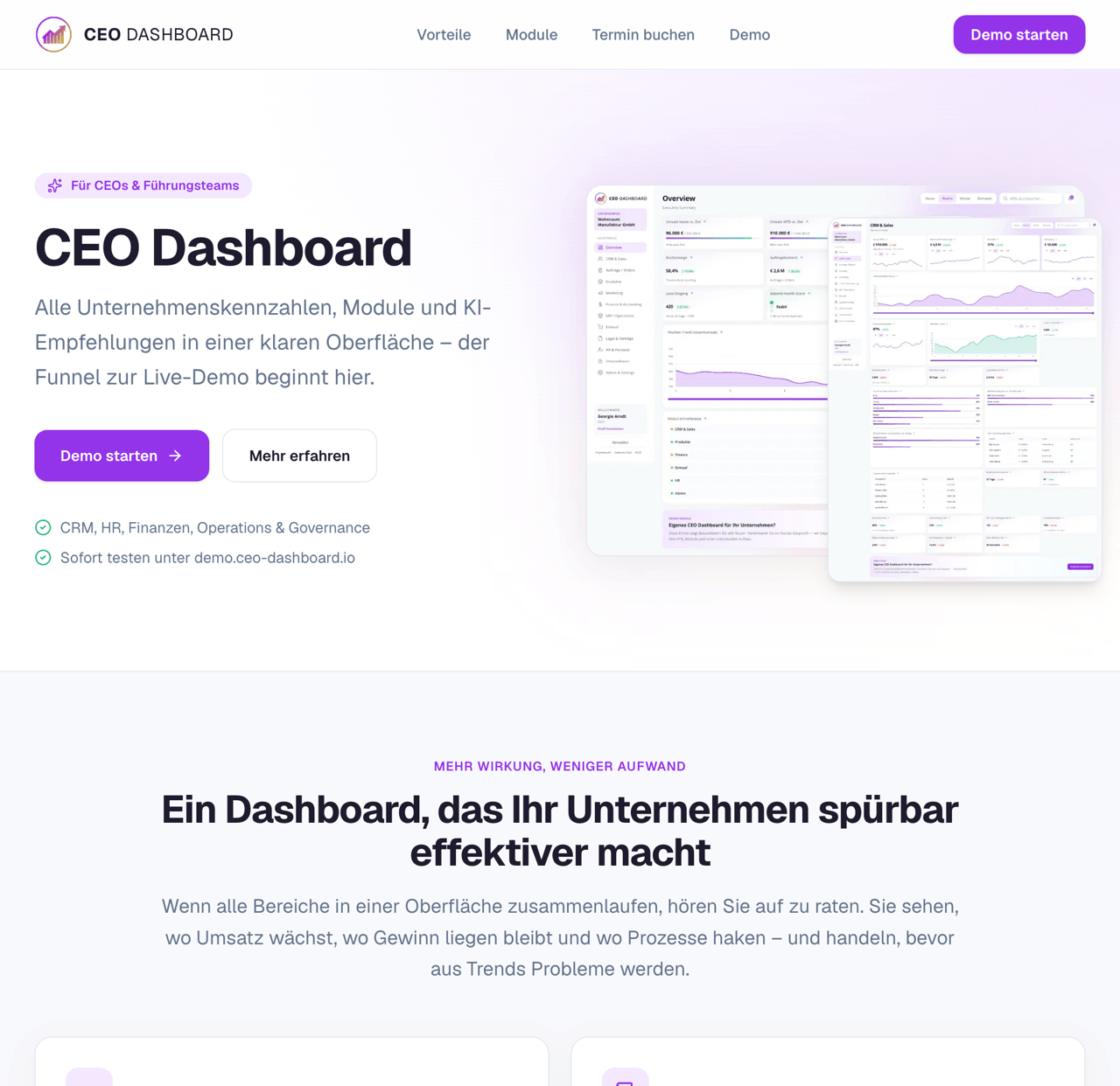 CEO Dashboard – Kennzahlen und KI für Führungsteams